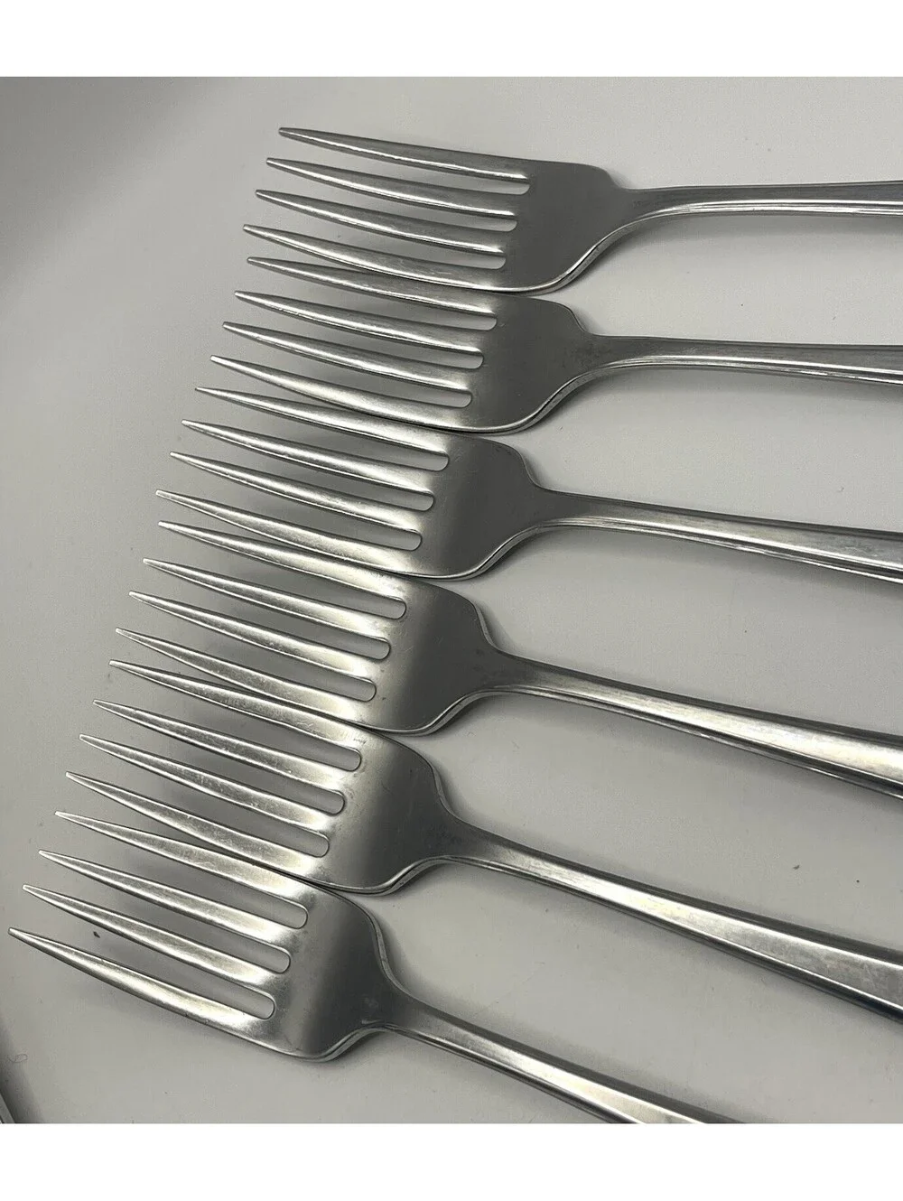 6- SSS Oneida MAESTRO ST LEGER Stainless Flatware Dinner Fork Lot ~ 7 3/8”